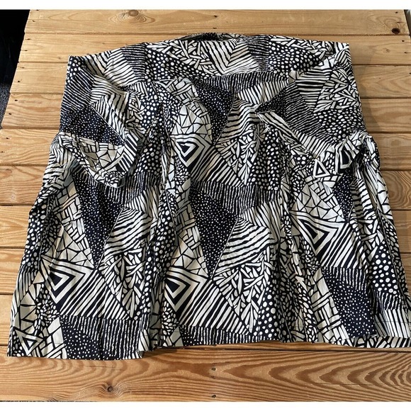 NWT Attitudes by Renee Button Front Printed Shirt Jacket Size 3X Women’s Black - Picture 2 of 8